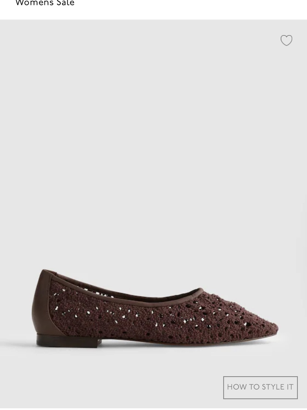 Madewell The Mylie Ballet Flat Crochet square toe Brown